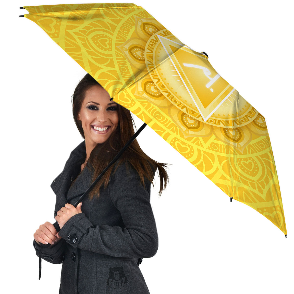 Chakra Manipura Symbol Print Umbrella-grizzshop