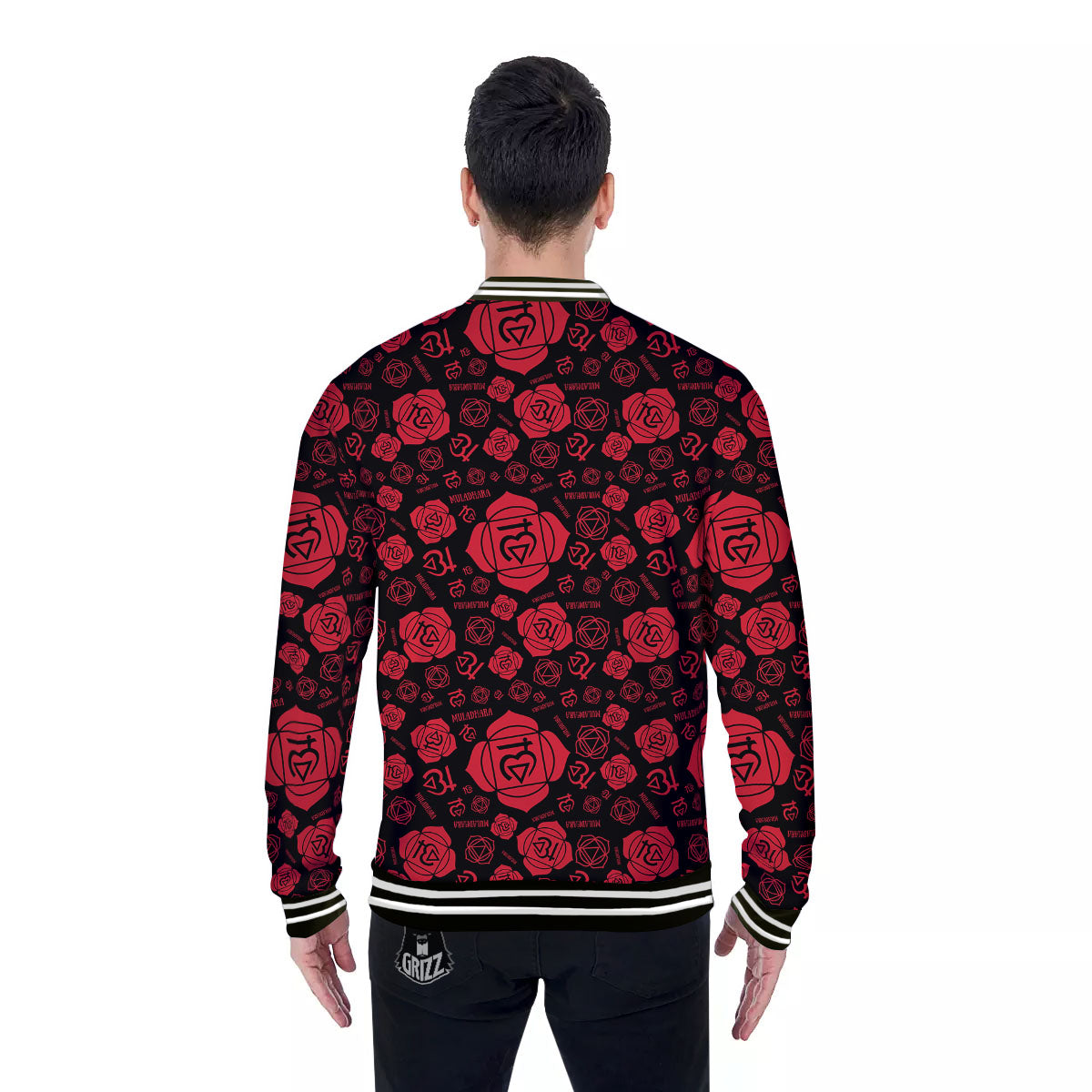 Chakra Muladhara Chakra Pattern Baseball Jacket-grizzshop