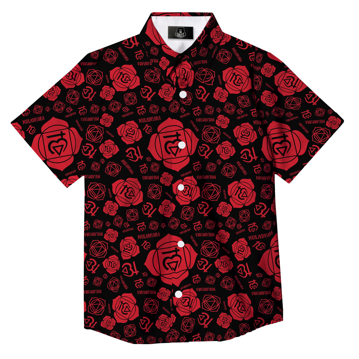 Chakra Muladhara Chakra Pattern Button Up Shirt-grizzshop