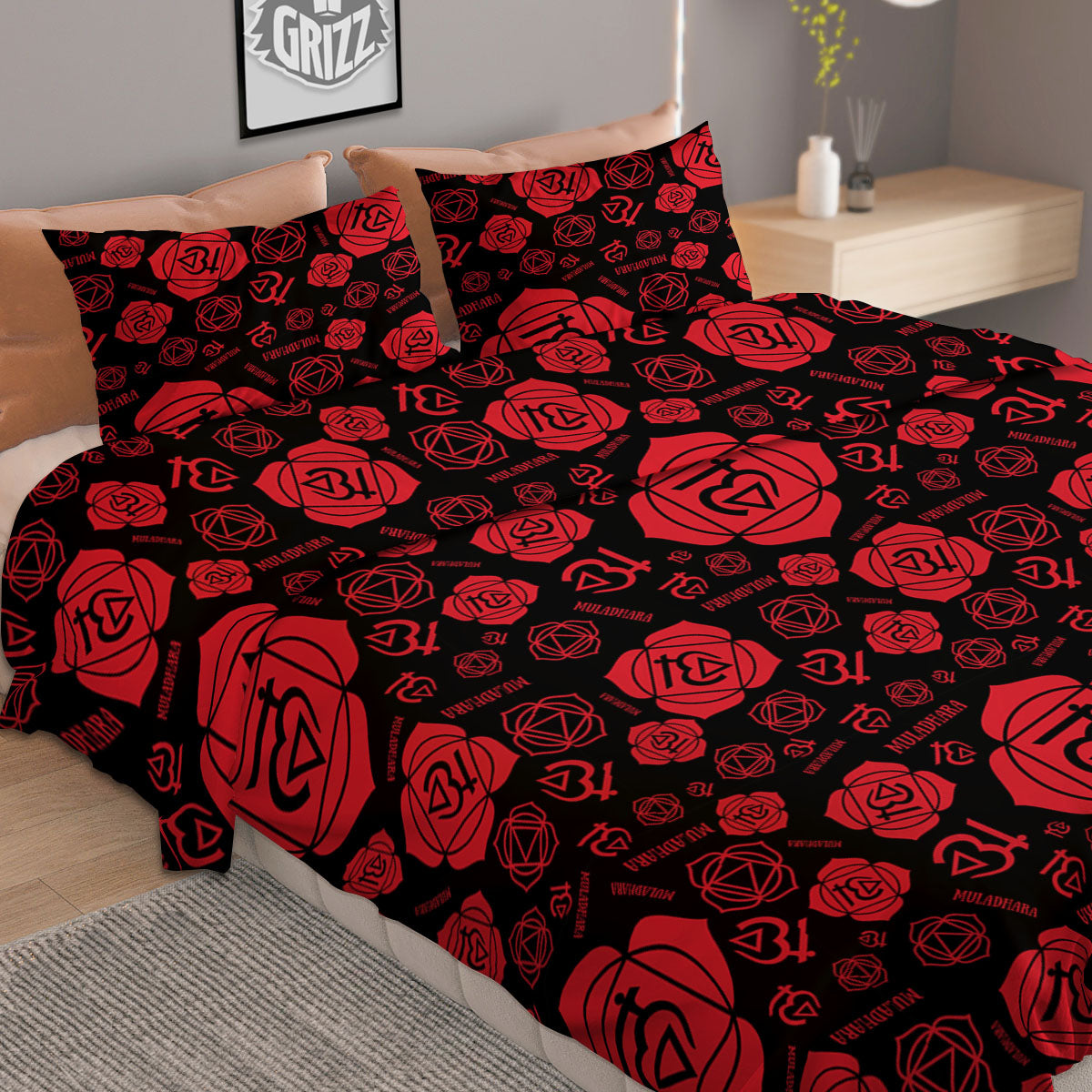 Chakra Muladhara Chakra Pattern Duvet Cover Bedding Set-grizzshop