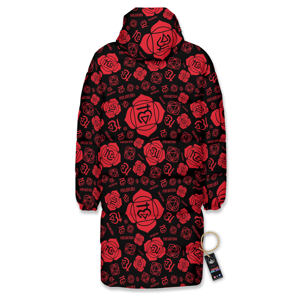 Chakra Muladhara Chakra Pattern Long Down Jacket-grizzshop