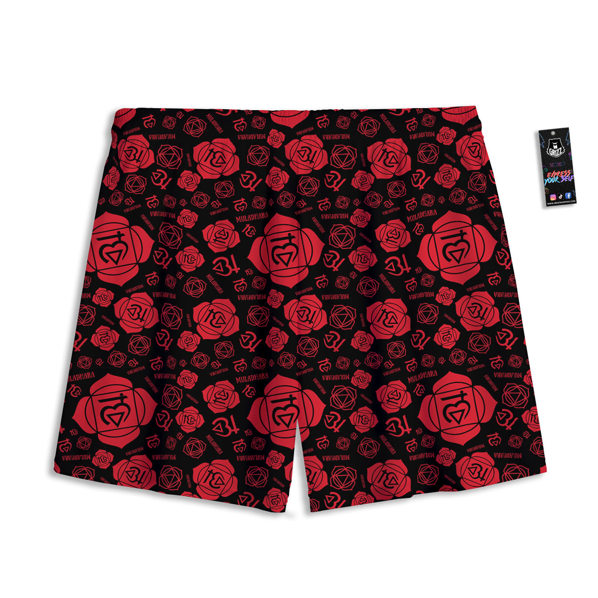 Chakra Muladhara Chakra Pattern Mesh Shorts-grizzshop