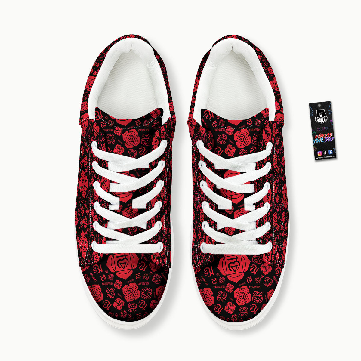Chakra Muladhara Chakra Pattern Platform Shoes-grizzshop