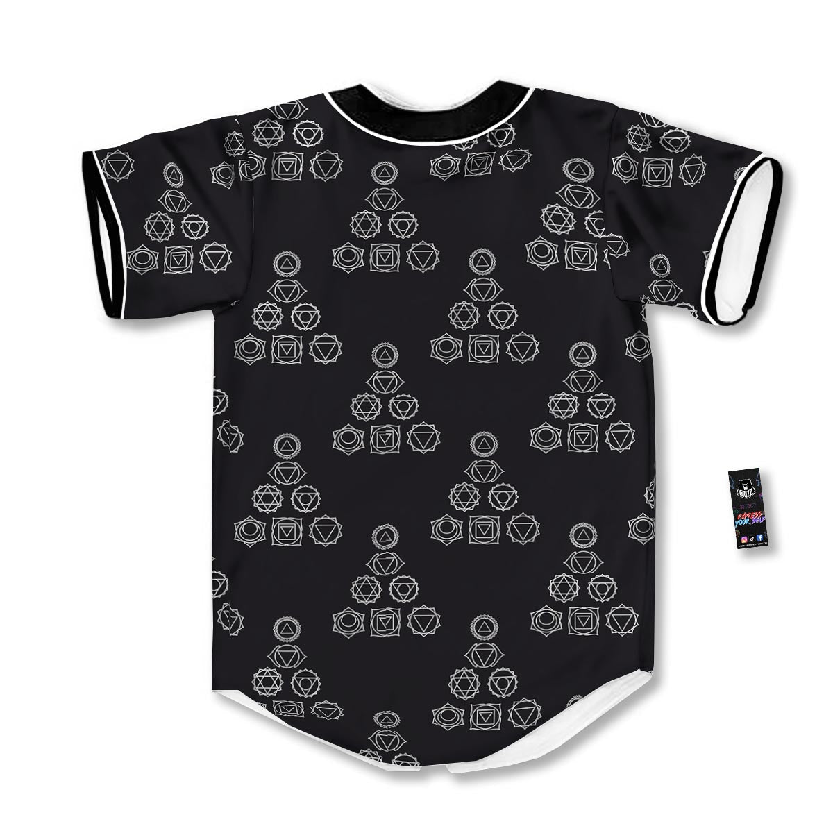 Chakra Sahasrara Print Pattern Baseball Jersey-grizzshop