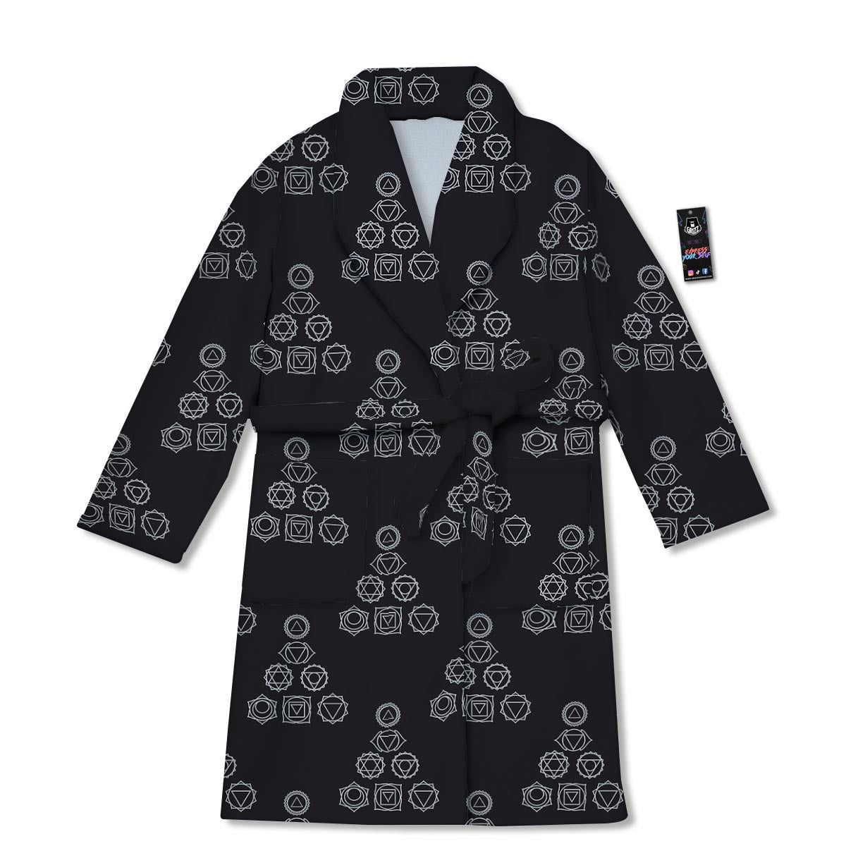 Chakra Sahasrara Print Pattern Bathrobe-grizzshop