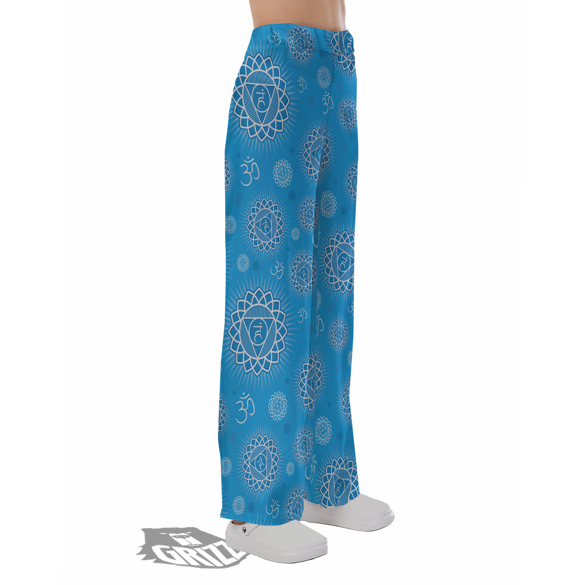Chakra Vishuddha Print Pattern Pajama Pants-grizzshop