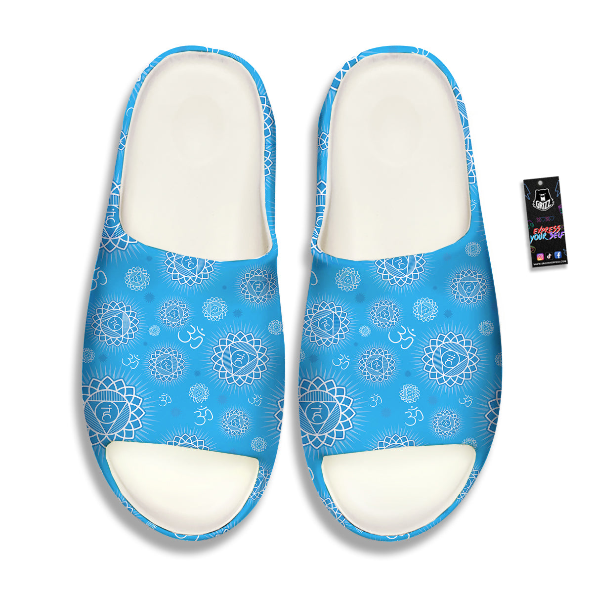 Chakra Vishuddha Print Pattern Sandals-grizzshop