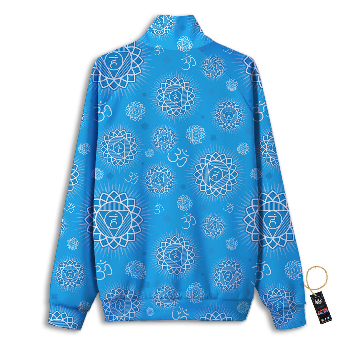 Chakra Vishuddha Print Pattern Track Jacket-grizzshop