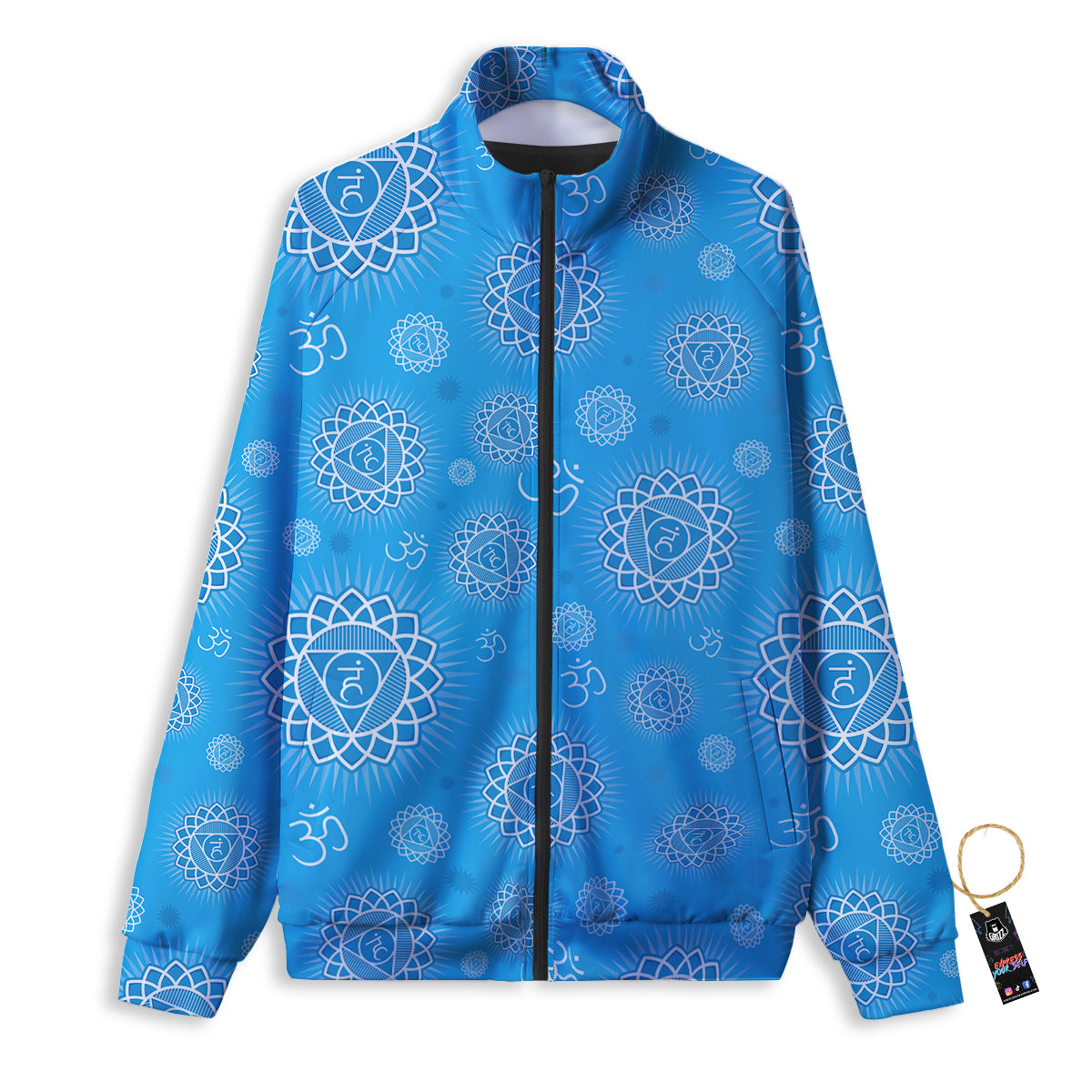 Chakra Vishuddha Print Pattern Track Jacket-grizzshop