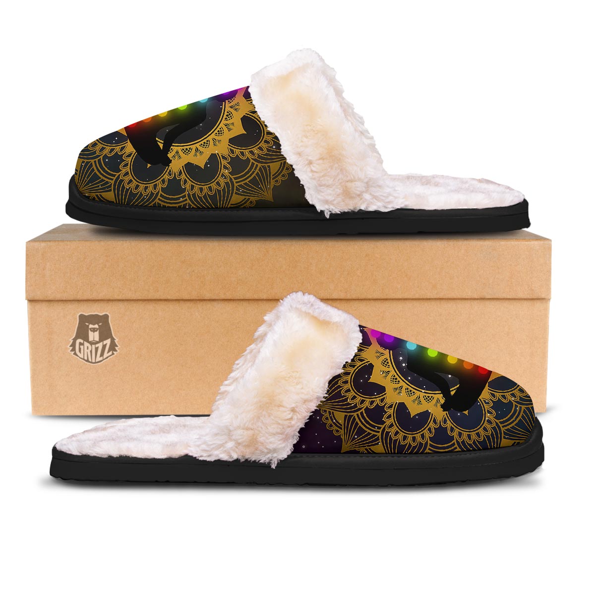 Chakras The Seven Print Slippers-grizzshop