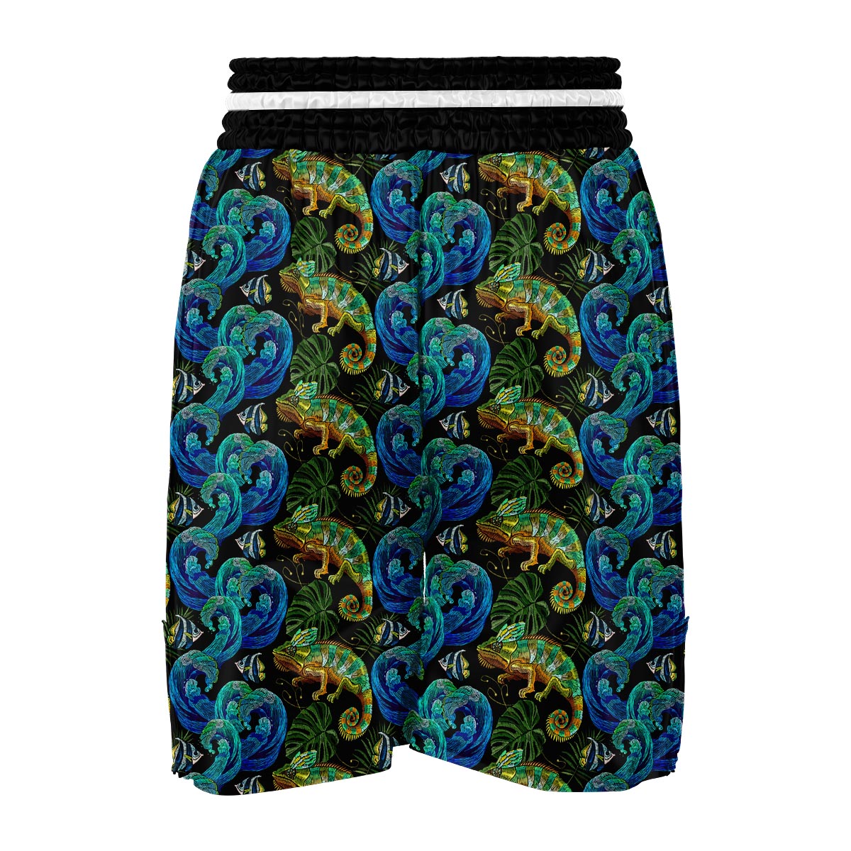 Chameleon Pattern Print Boxing Shorts-grizzshop