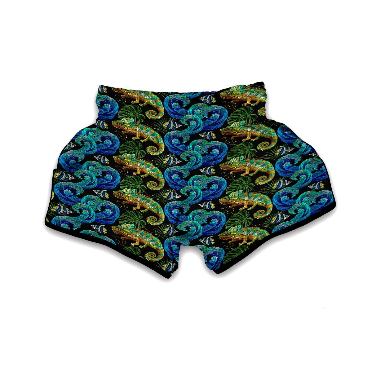 Chameleon Pattern Print Muay Thai Boxing Shorts-grizzshop