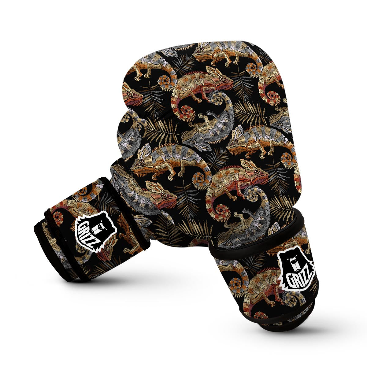 Chameleon Print Pattern Boxing Gloves-grizzshop