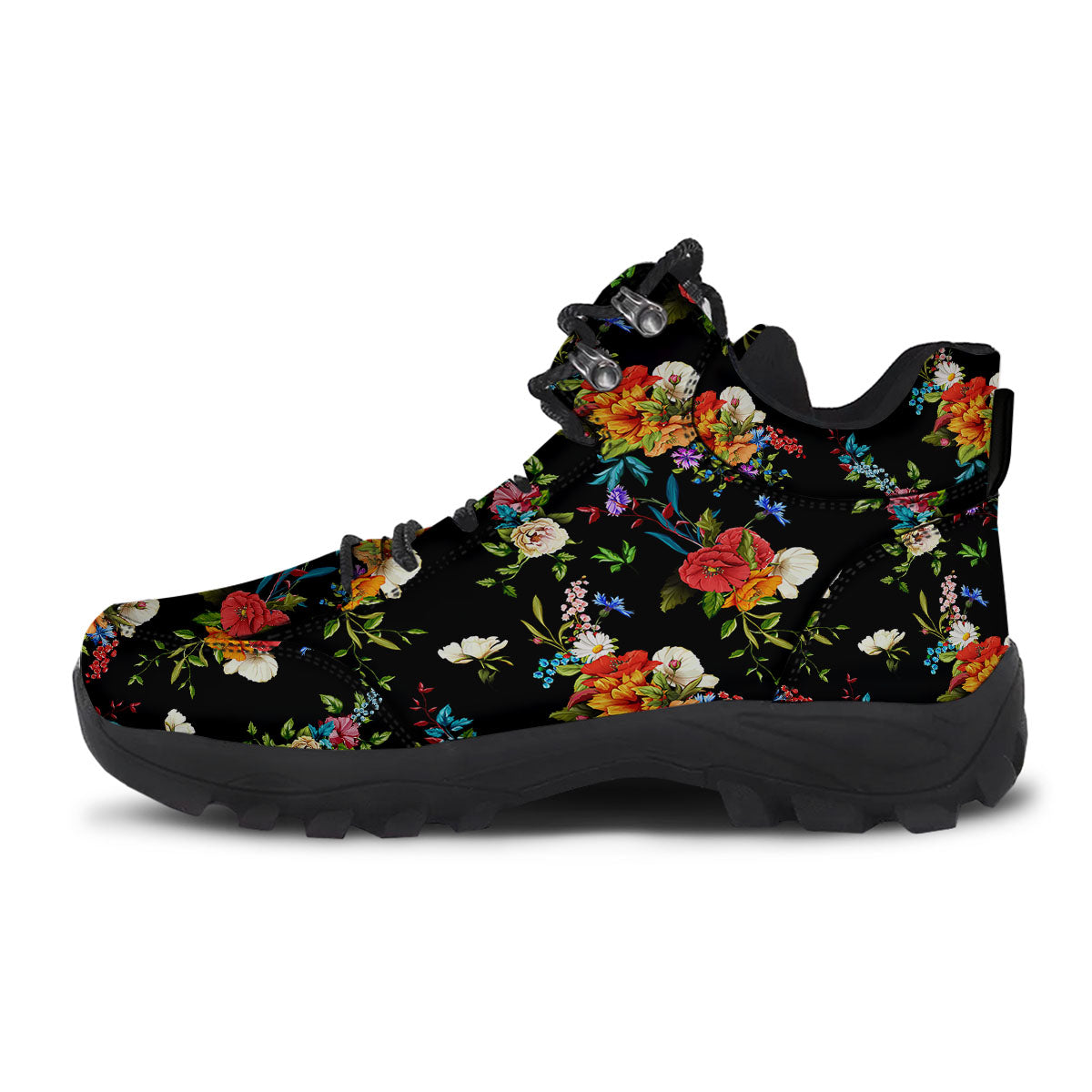 Chamomile And Poppy Print Pattern Hiking Shoes-grizzshop