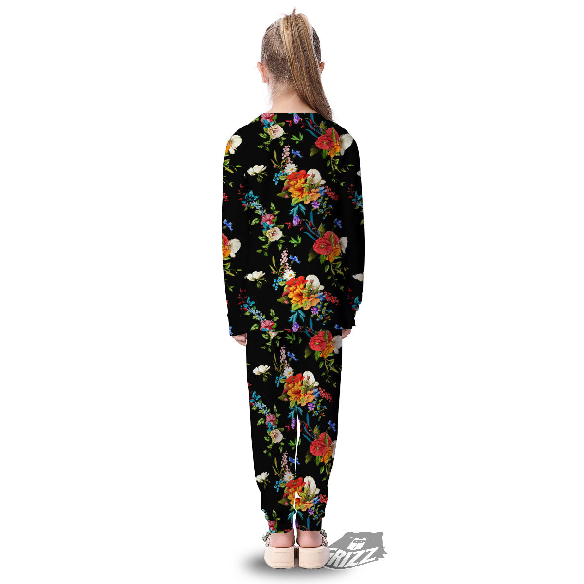 Chamomile And Poppy Print Pattern Kid's Pajamas-grizzshop