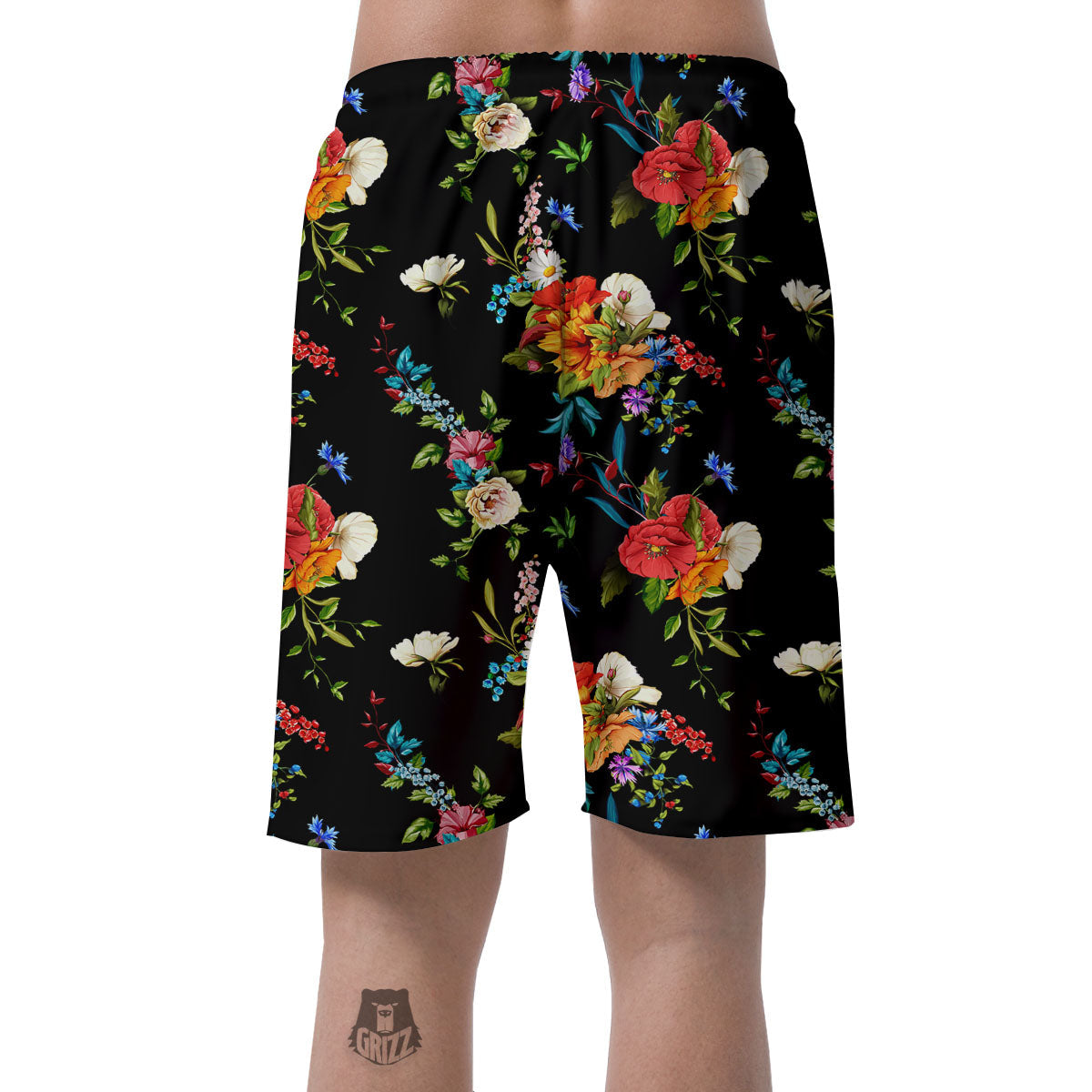 Chamomile And Poppy Print Pattern Men's Shorts-grizzshop