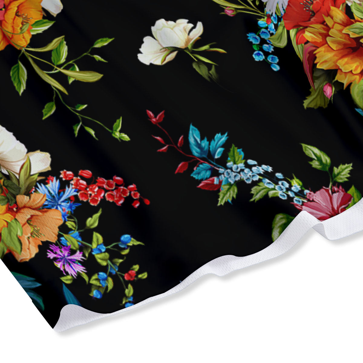 Chamomile And Poppy Print Pattern Mesh Shorts