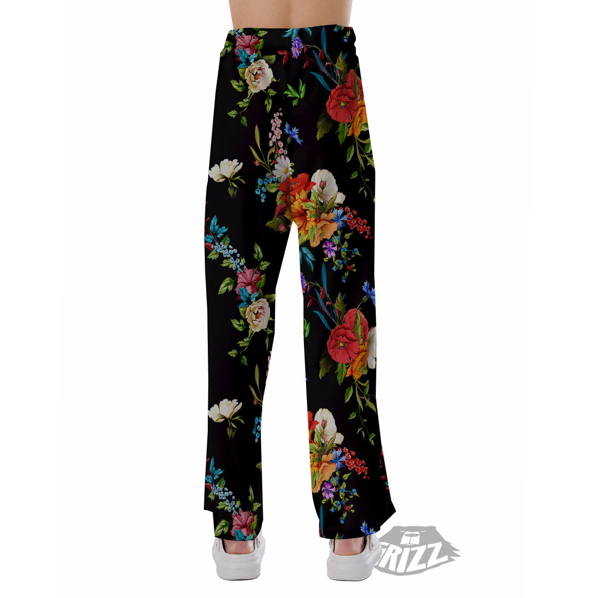 Chamomile And Poppy Print Pattern Pajama Pants-grizzshop
