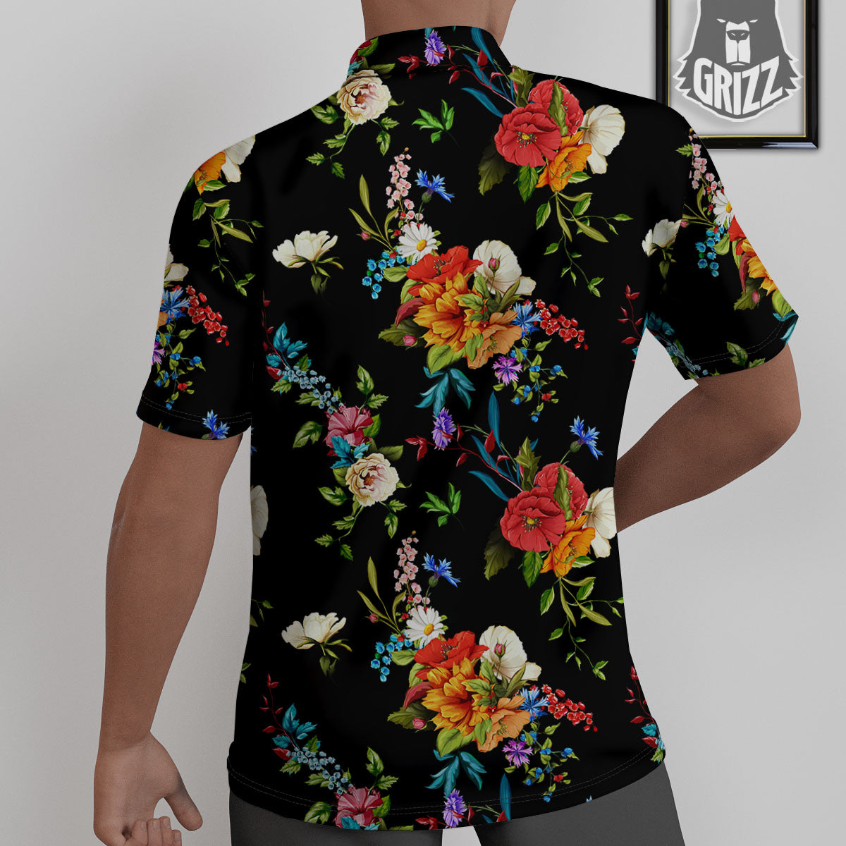 Chamomile And Poppy Print Pattern Untucked Shirts-grizzshop