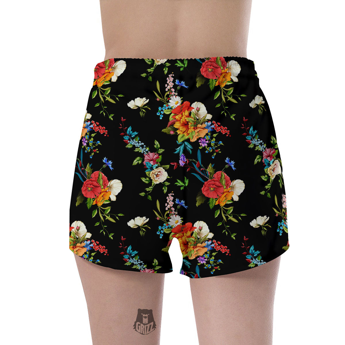 Chamomile And Poppy Print Pattern Women's Shorts-grizzshop