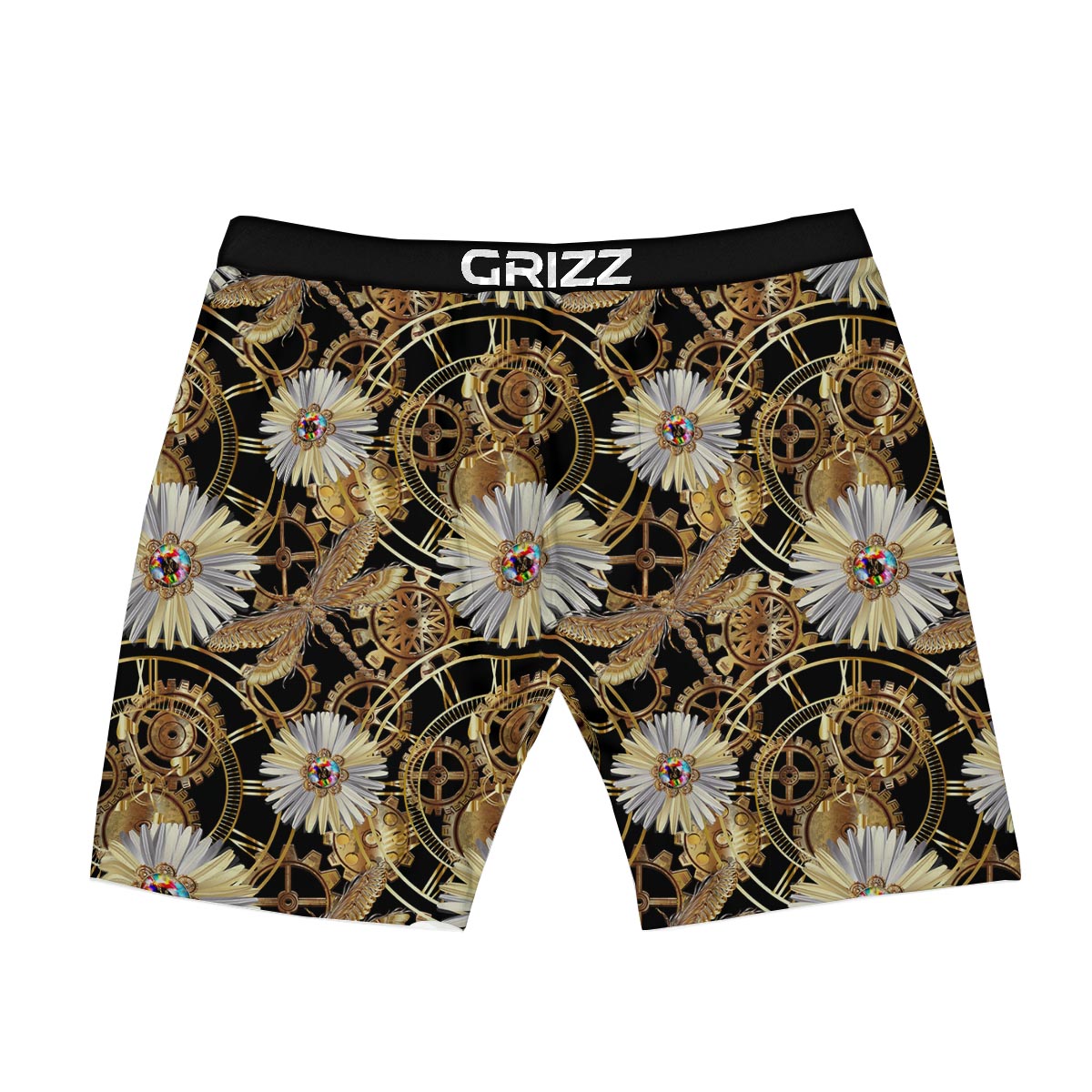 Chamomile Steampunk Print Pattern Boxer Briefs-grizzshop