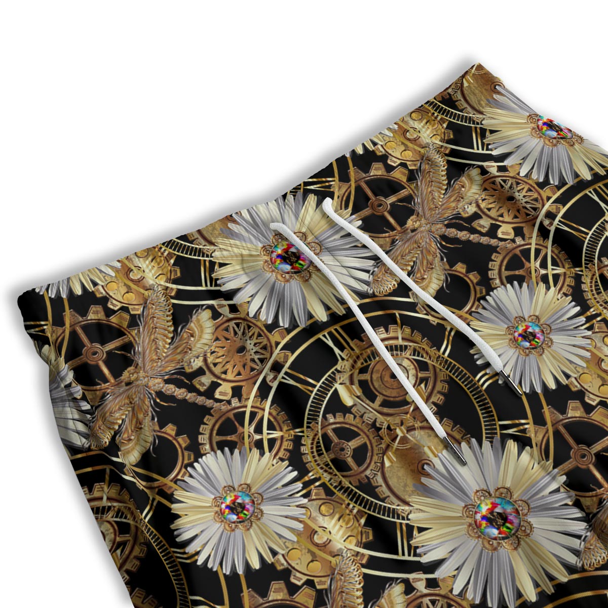 Chamomile Steampunk Print Pattern Men's Athletic Shorts