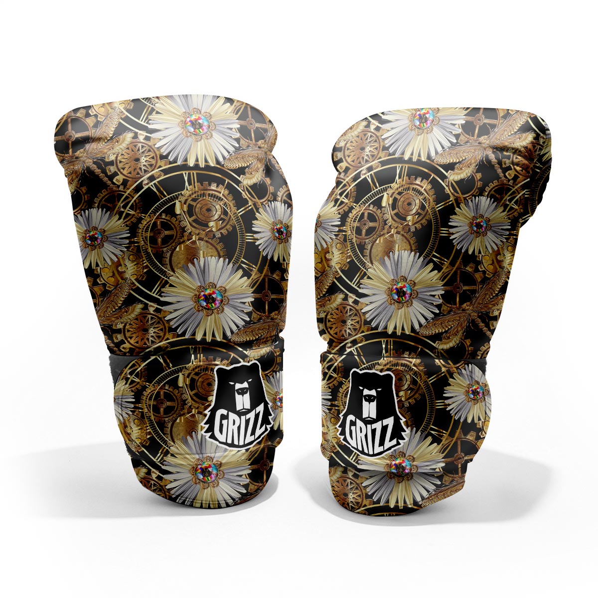 Chamomile Steampunk Print Pattern Pro Boxing Glove