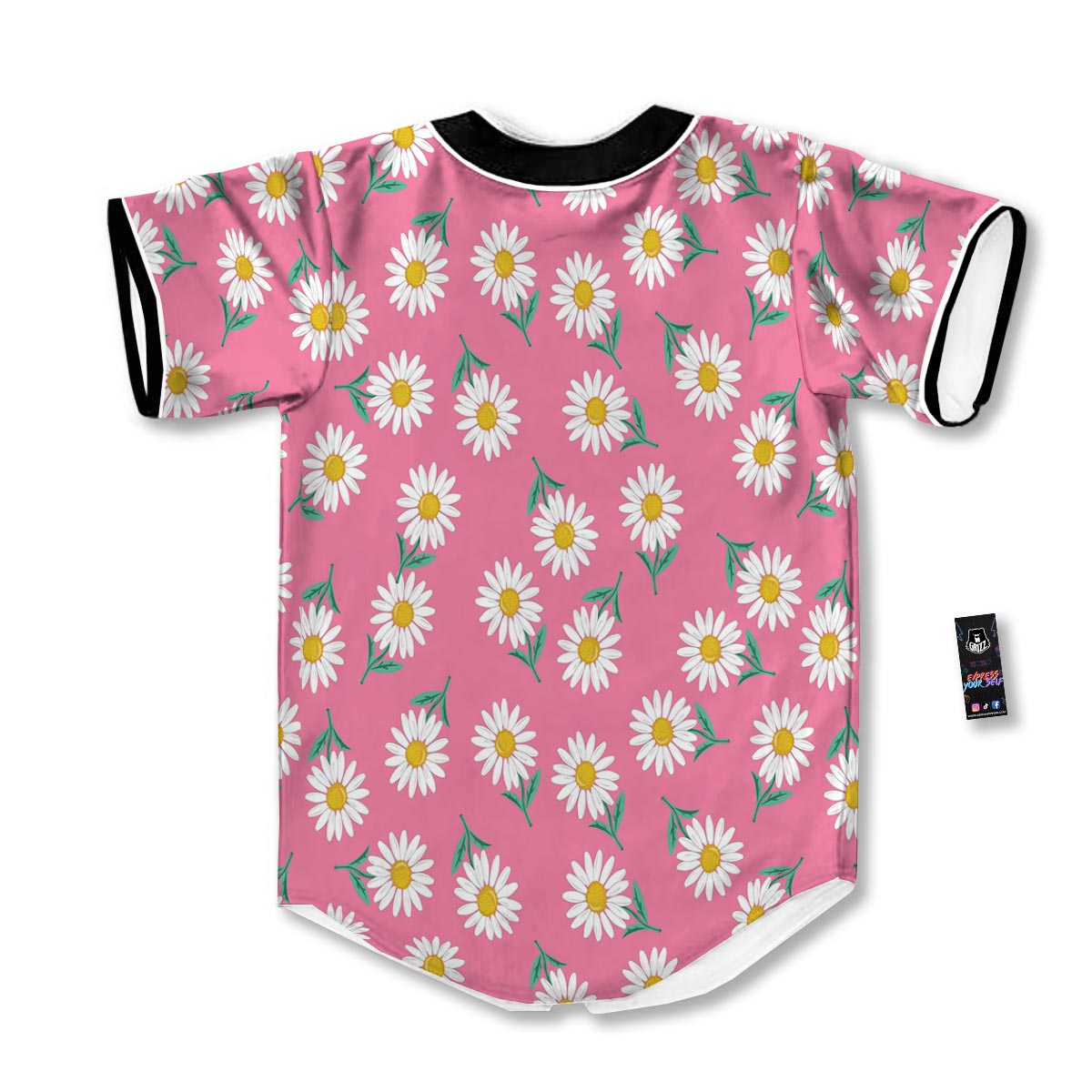 Chamomile Sunflower Print Pattern Baseball Jersey-grizzshop