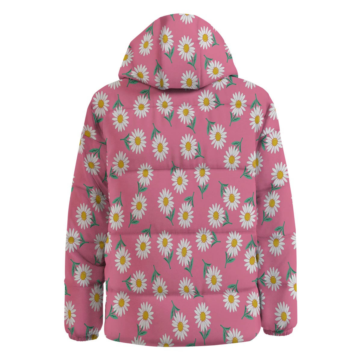 Chamomile Sunflower Print Pattern Down Jacket-grizzshop
