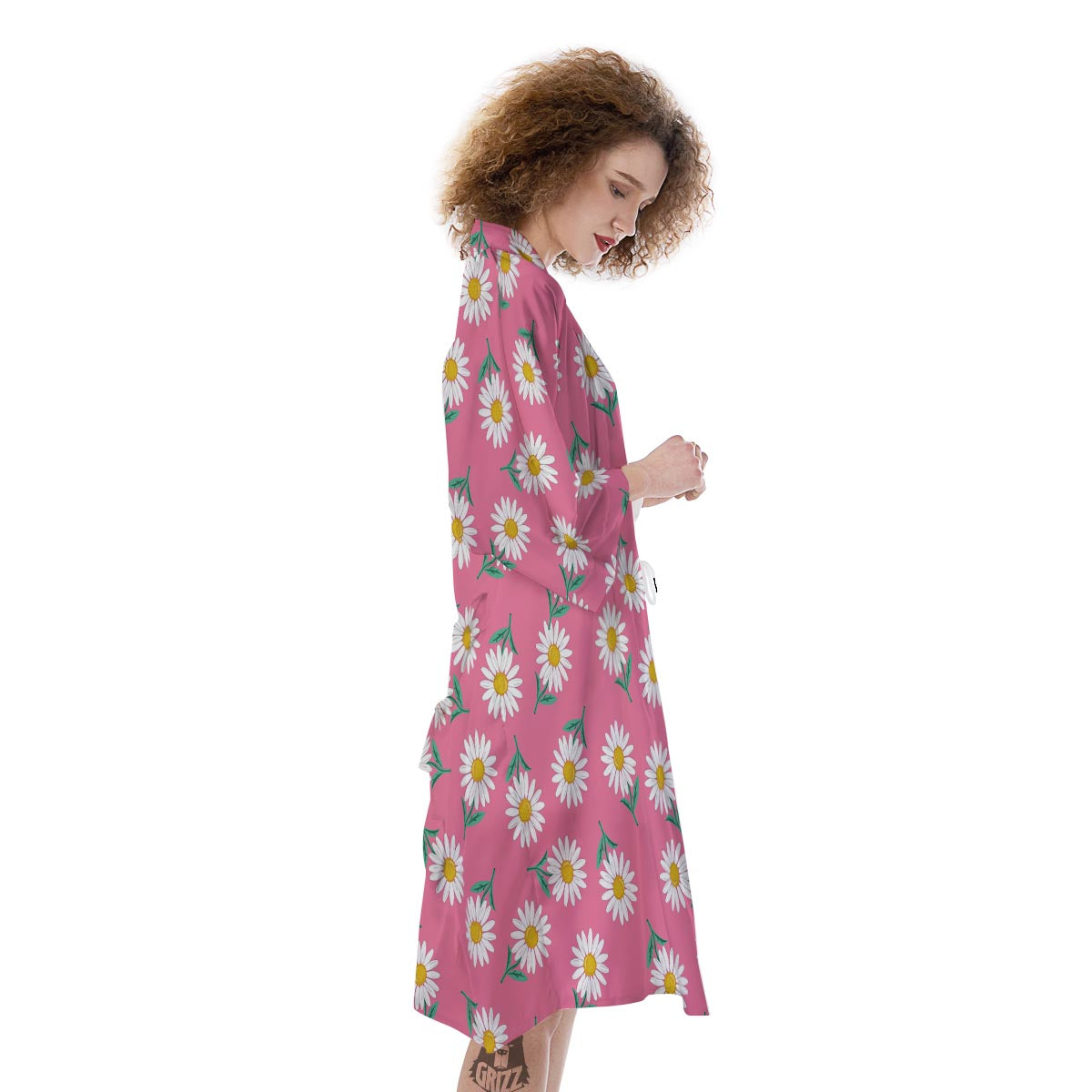Chamomile Sunflower Print Pattern Kimono-grizzshop