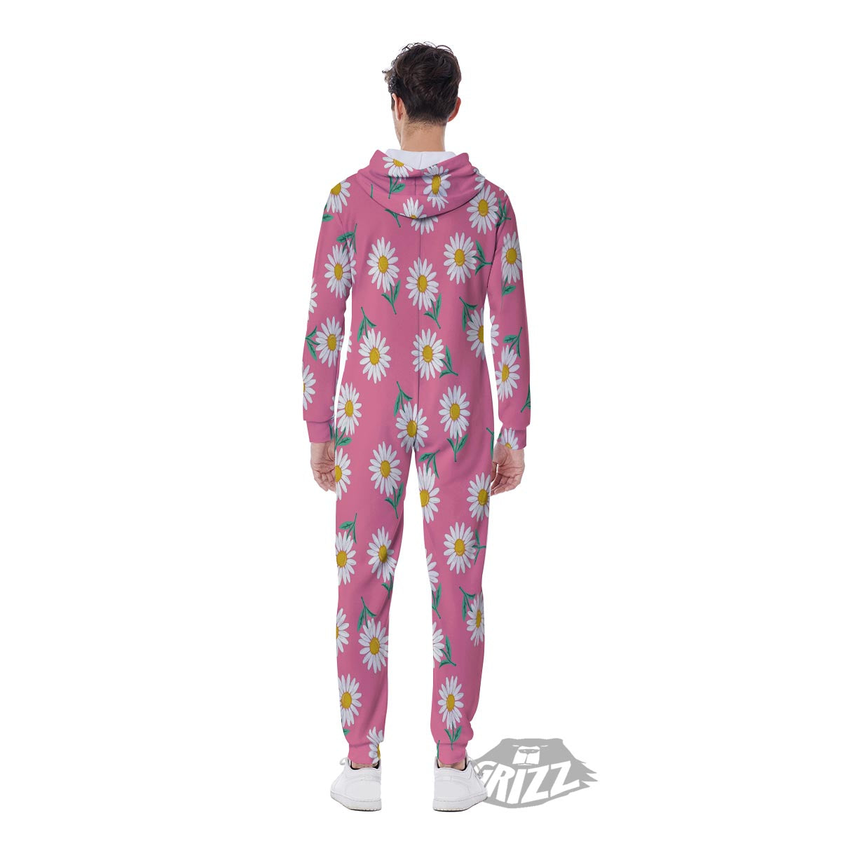 Chamomile Sunflower Print Pattern Men's Jumpsuit-grizzshop