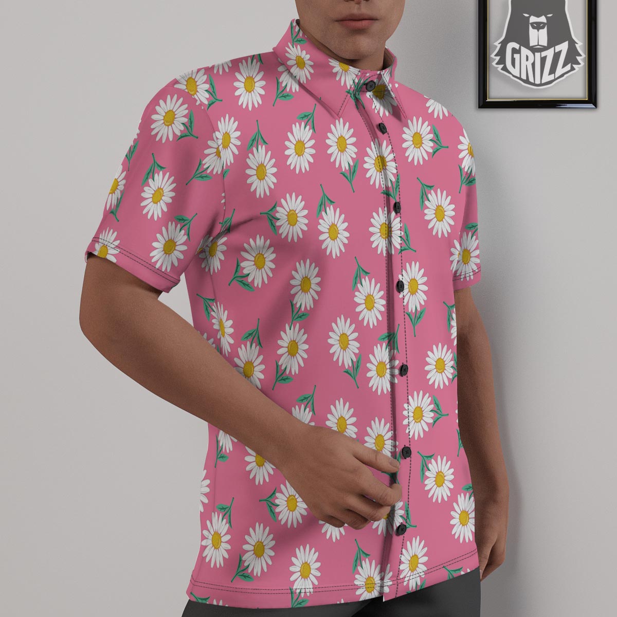 Chamomile Sunflower Print Pattern Untucked Shirts-grizzshop