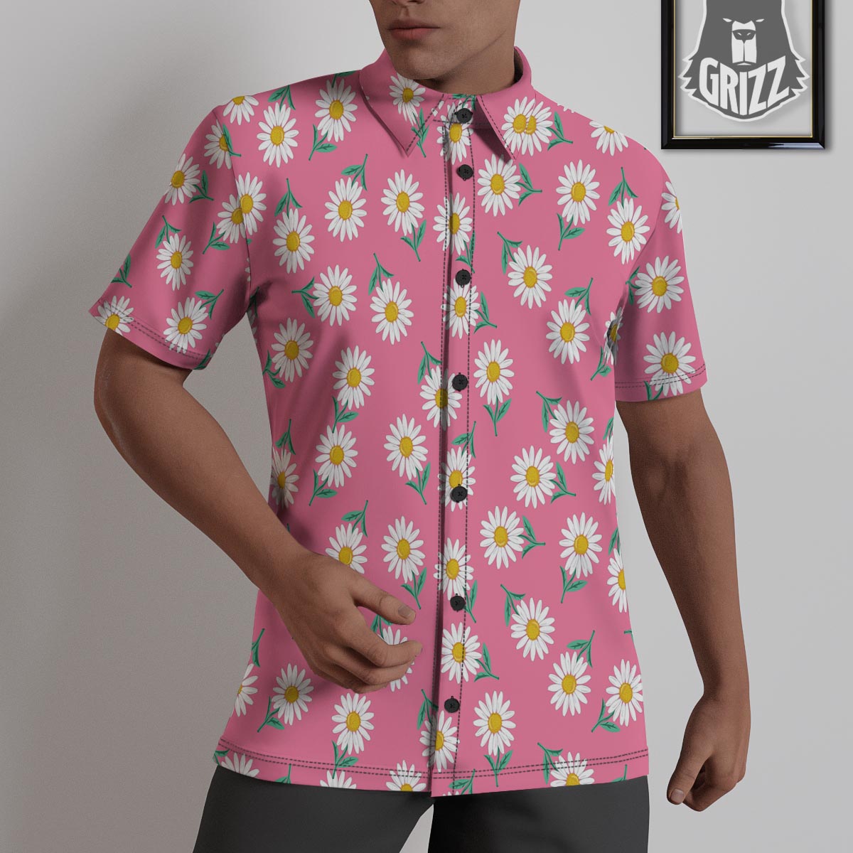 Chamomile Sunflower Print Pattern Untucked Shirts-grizzshop