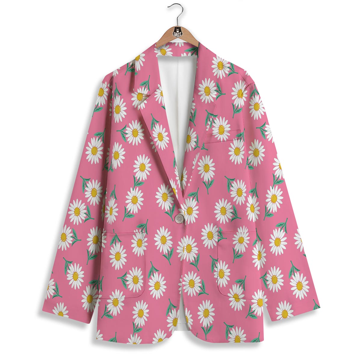Chamomile Sunflower Print Pattern Women's Blazer-grizzshop