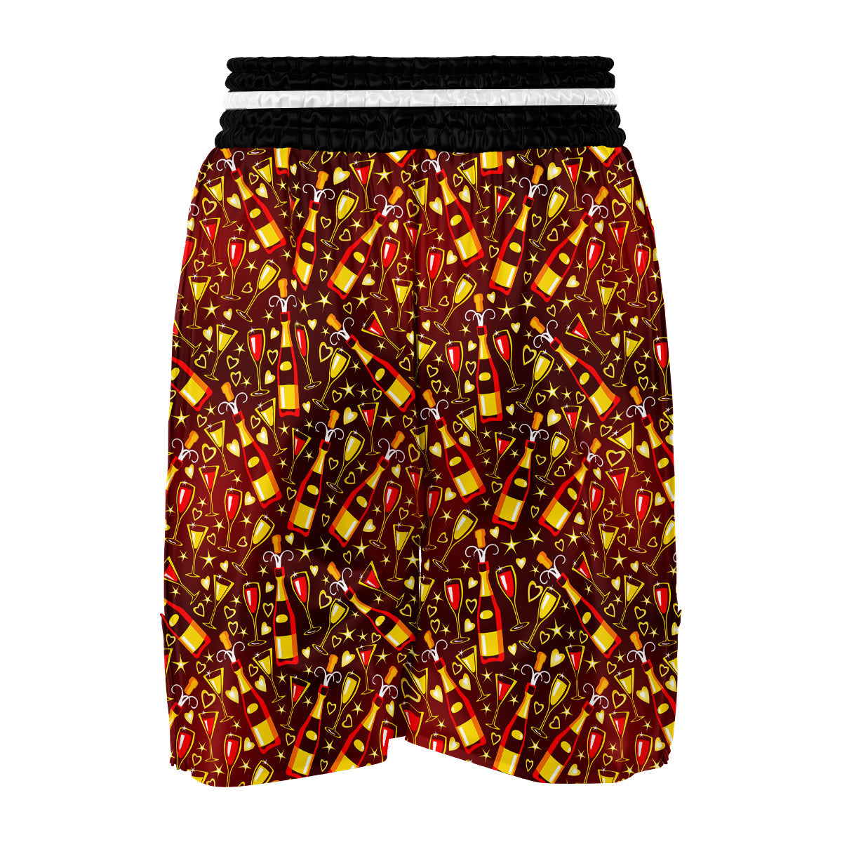 Champagne Pattern Print Boxing Shorts-grizzshop
