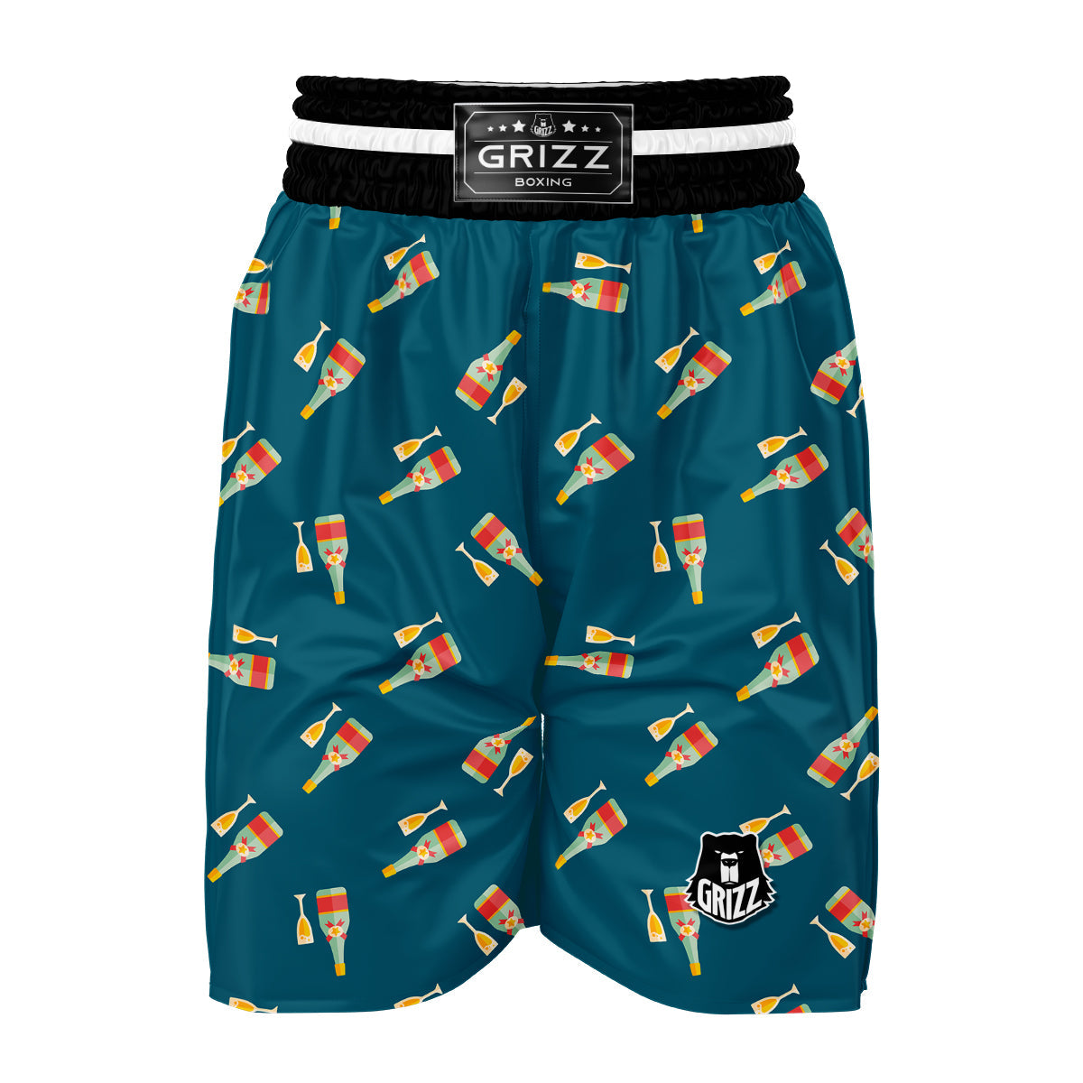 Champagne Print Pattern Boxing Shorts-grizzshop