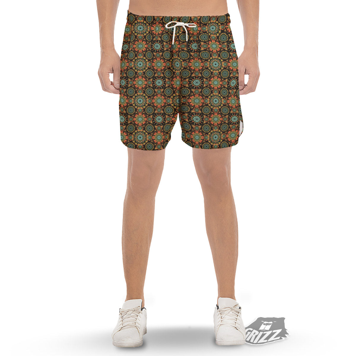 Chaotic Boho Print Pattern Men's Gym Shorts-grizzshop