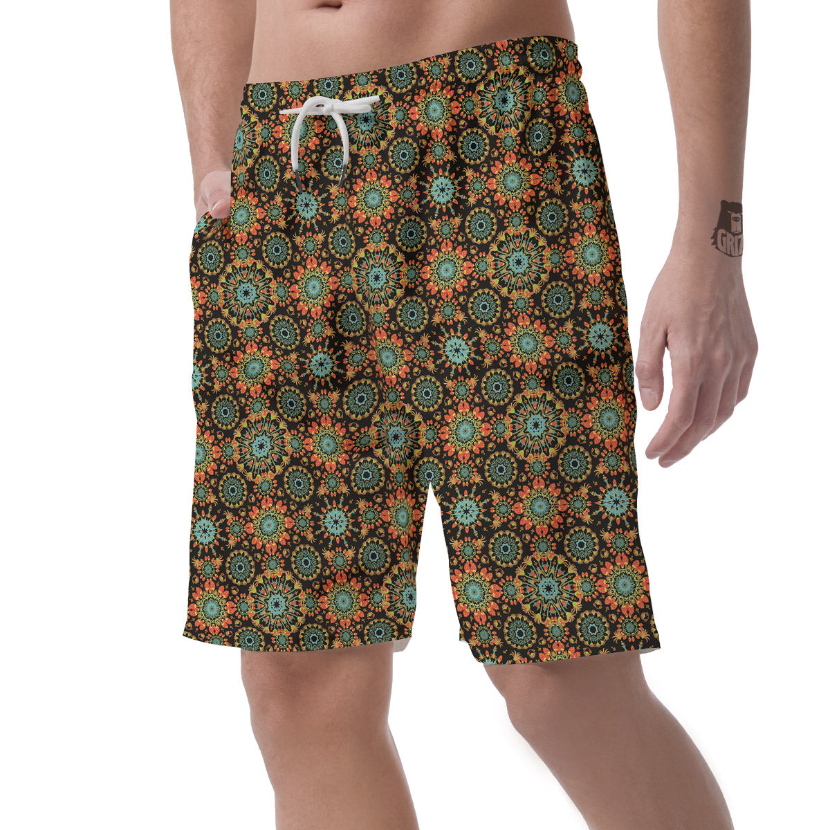 Chaotic Boho Print Pattern Men's Shorts-grizzshop