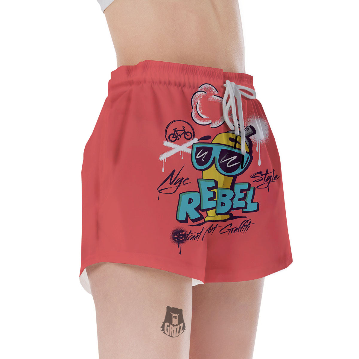 Characters Graffiti Cartoon Print Women's Shorts-grizzshop