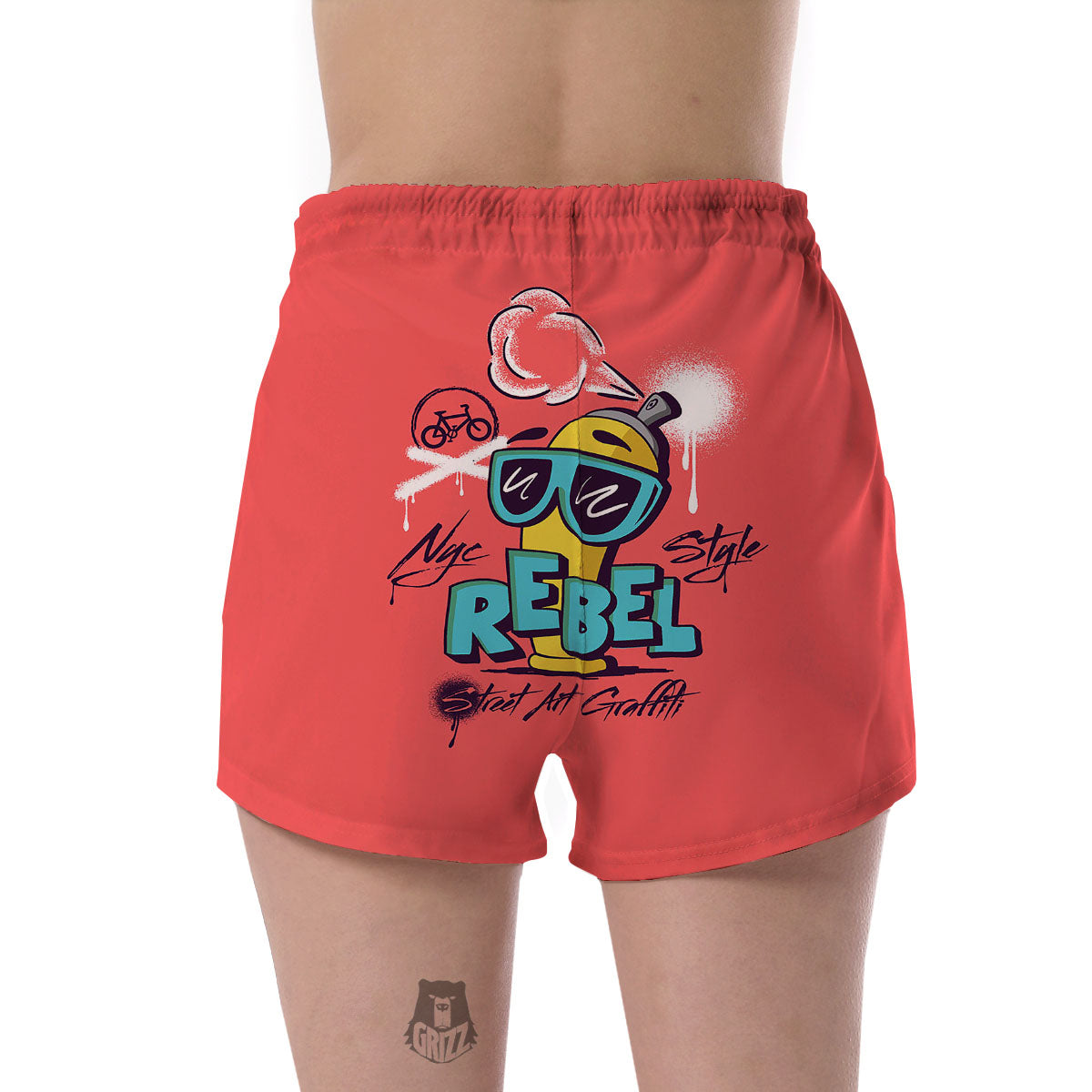 Characters Graffiti Cartoon Print Women's Shorts-grizzshop