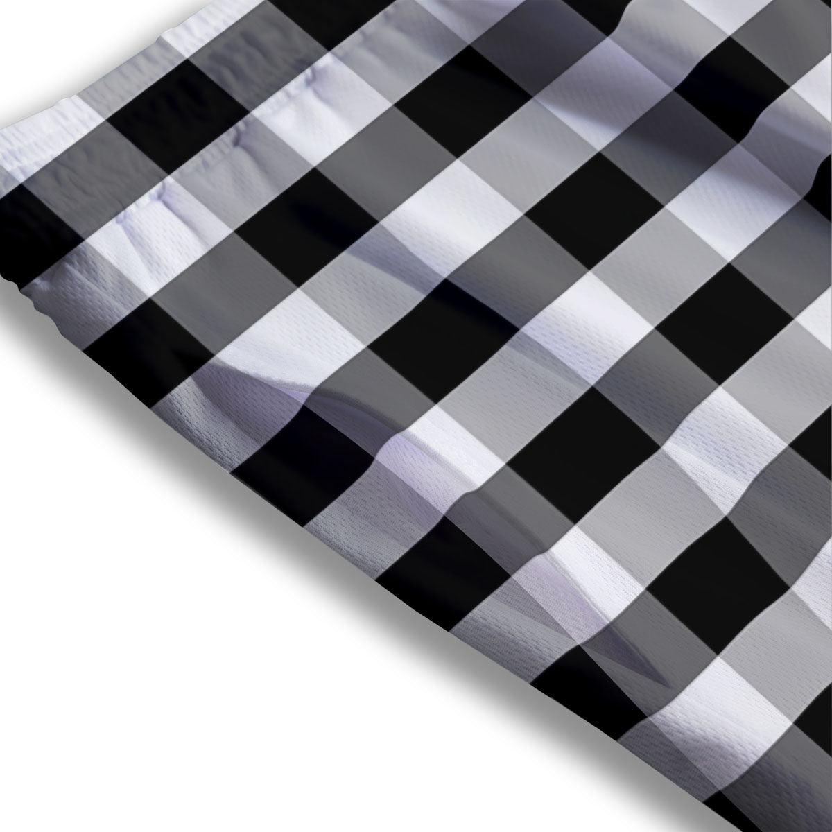 Check Black And Grey Print Pattern Mesh Shorts