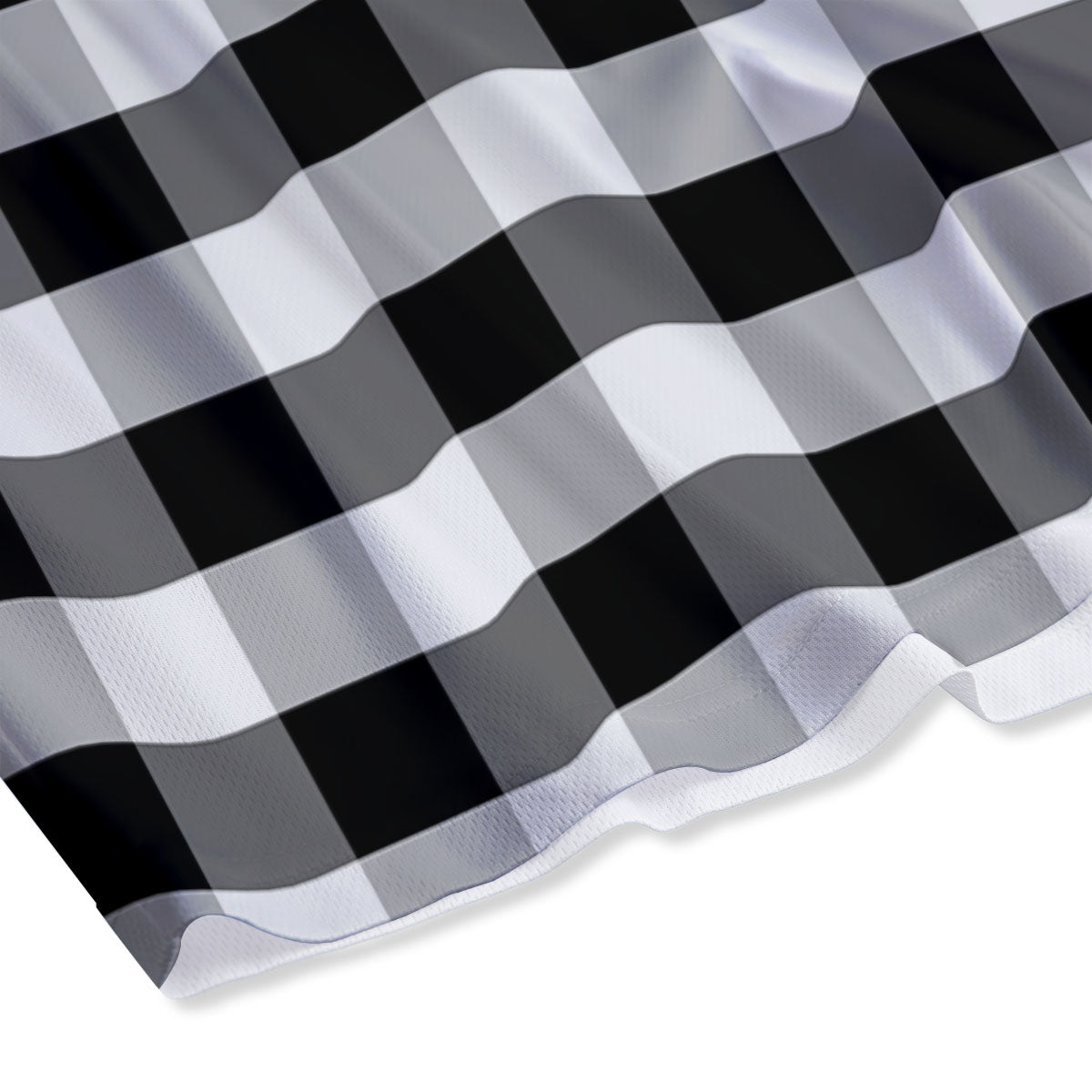 Check Black And Grey Print Pattern Mesh Shorts