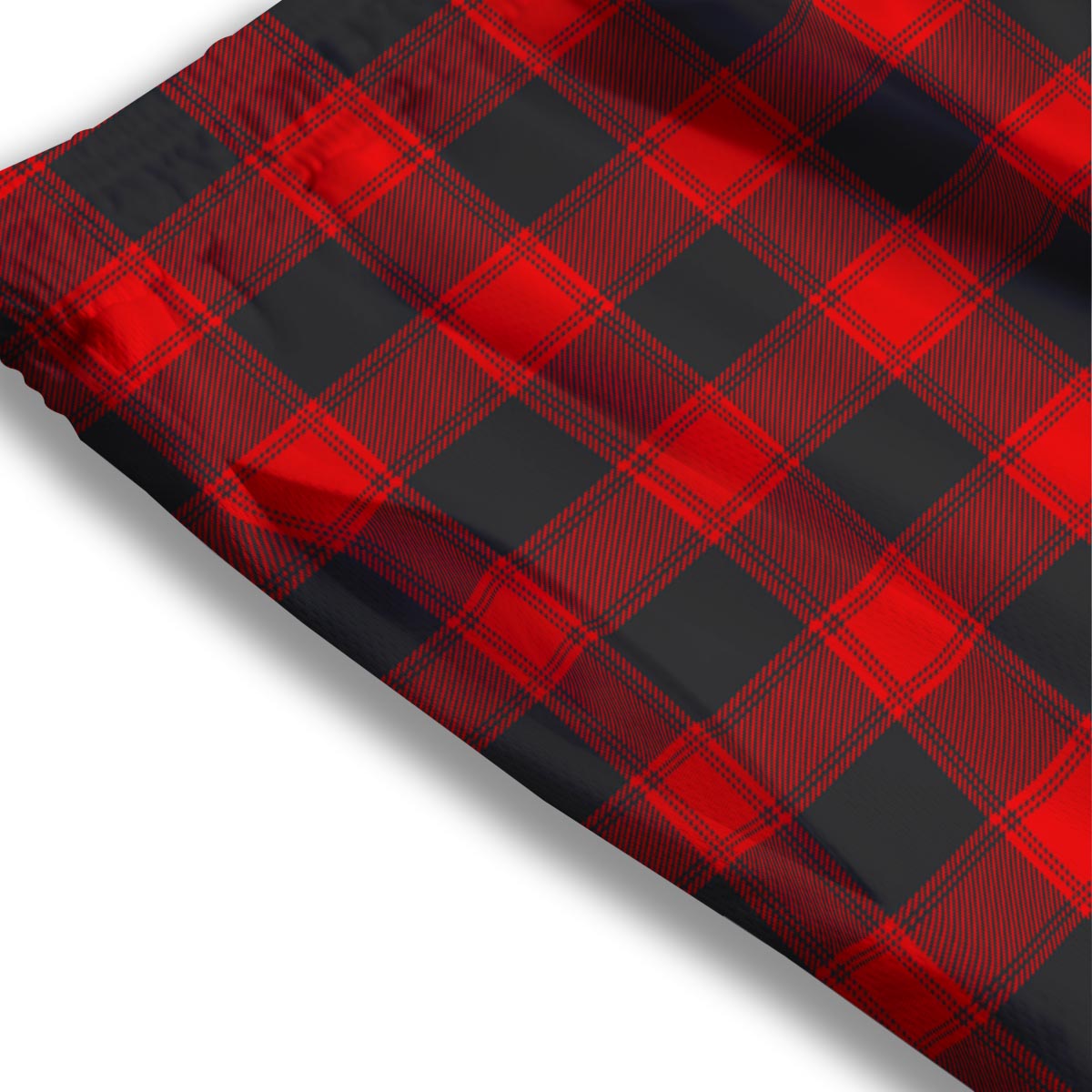 Check Black And Red Print Pattern Mesh Shorts