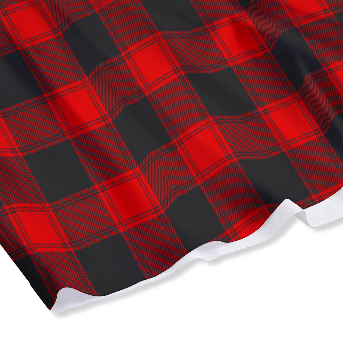 Check Black And Red Print Pattern Mesh Shorts