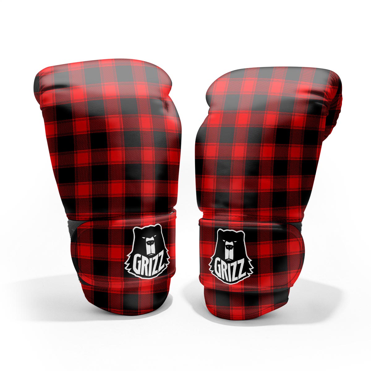 Check Black And Red Print Pattern Pro Boxing Glove