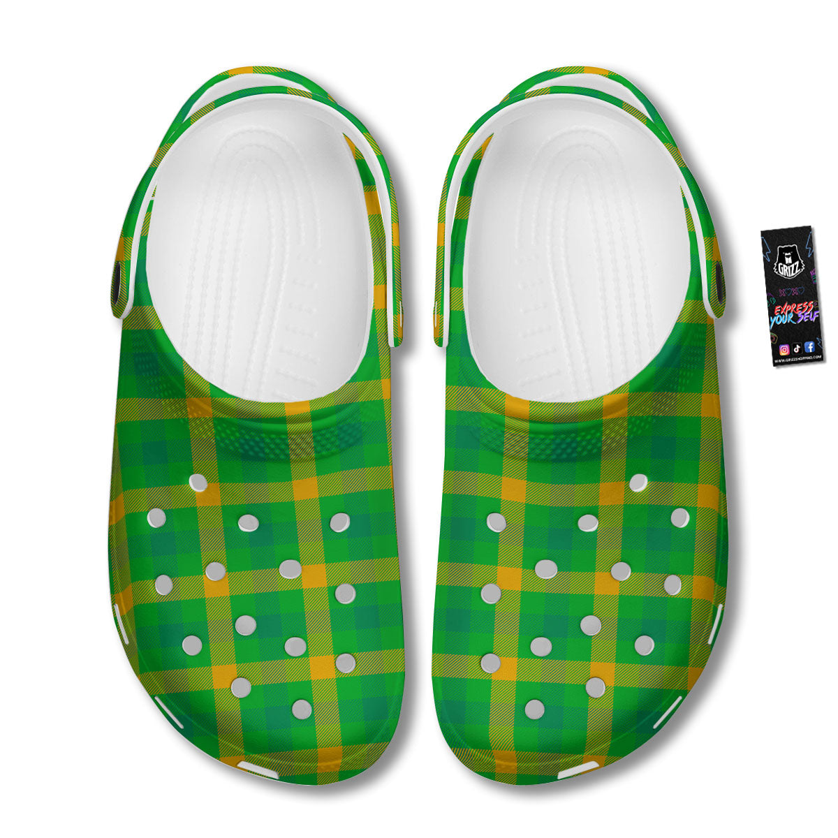 Check Irish Buffalo Print Pattern Clog-grizzshop