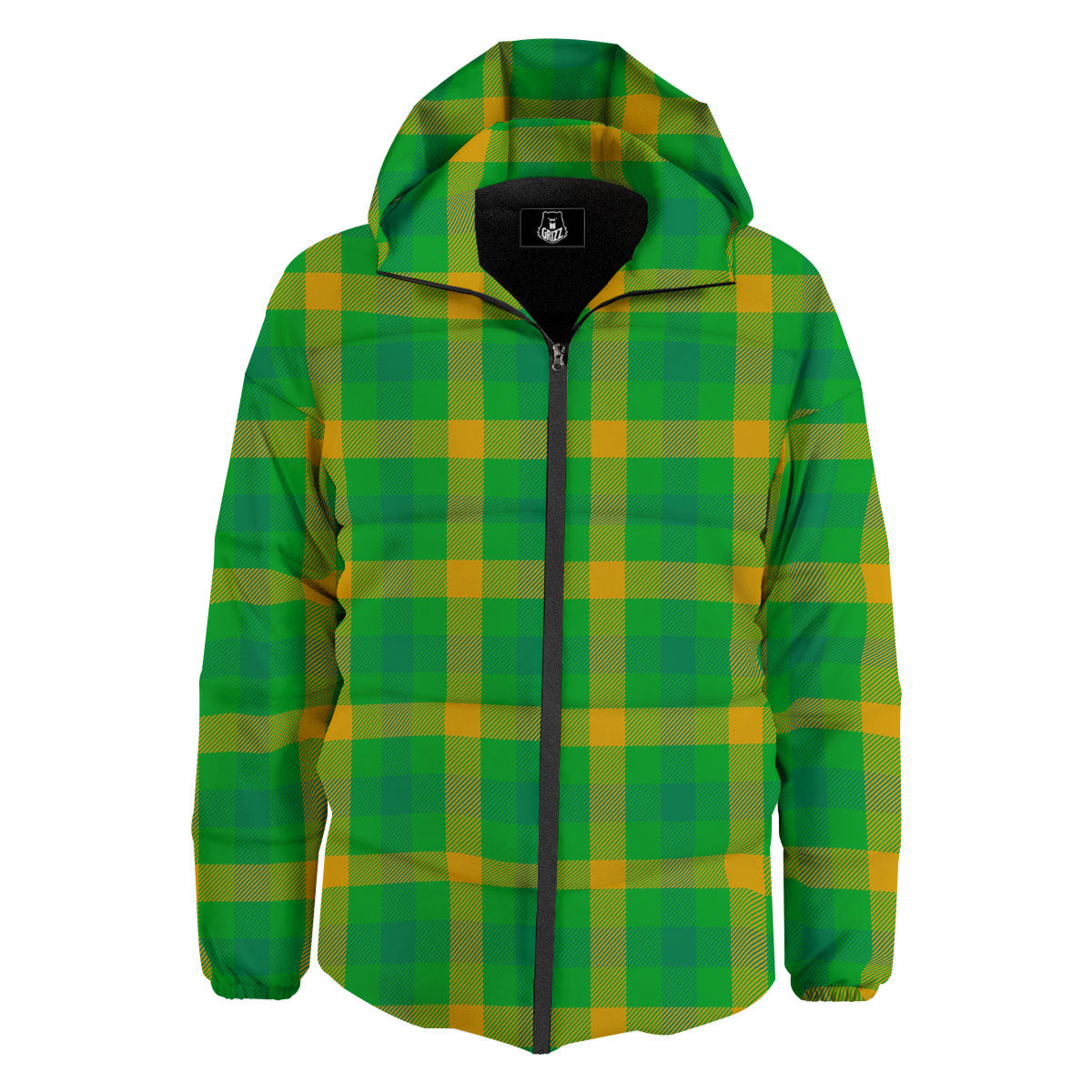 Check Irish Buffalo Print Pattern Down Jacket-grizzshop