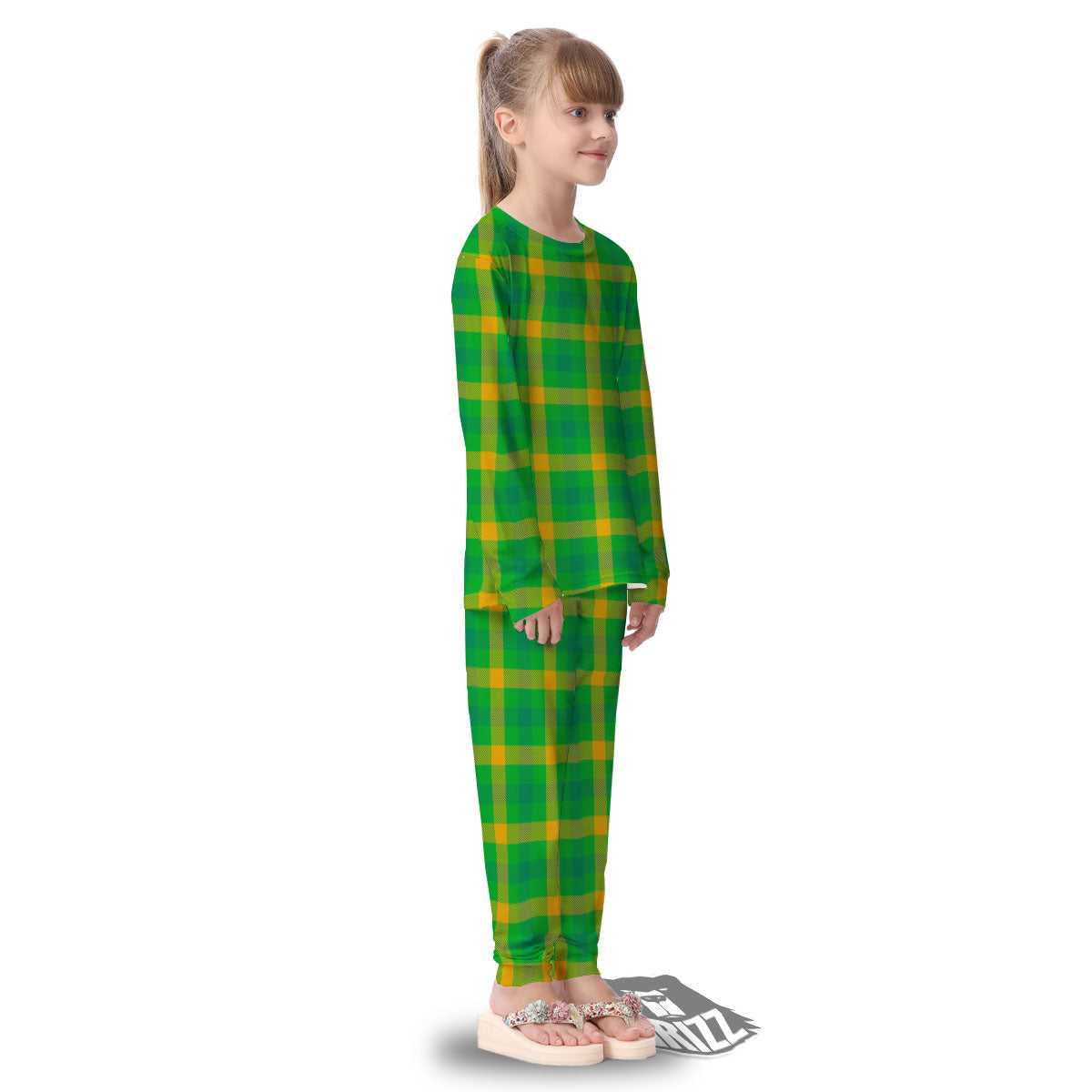Check Irish Buffalo Print Pattern Kid's Pajamas-grizzshop