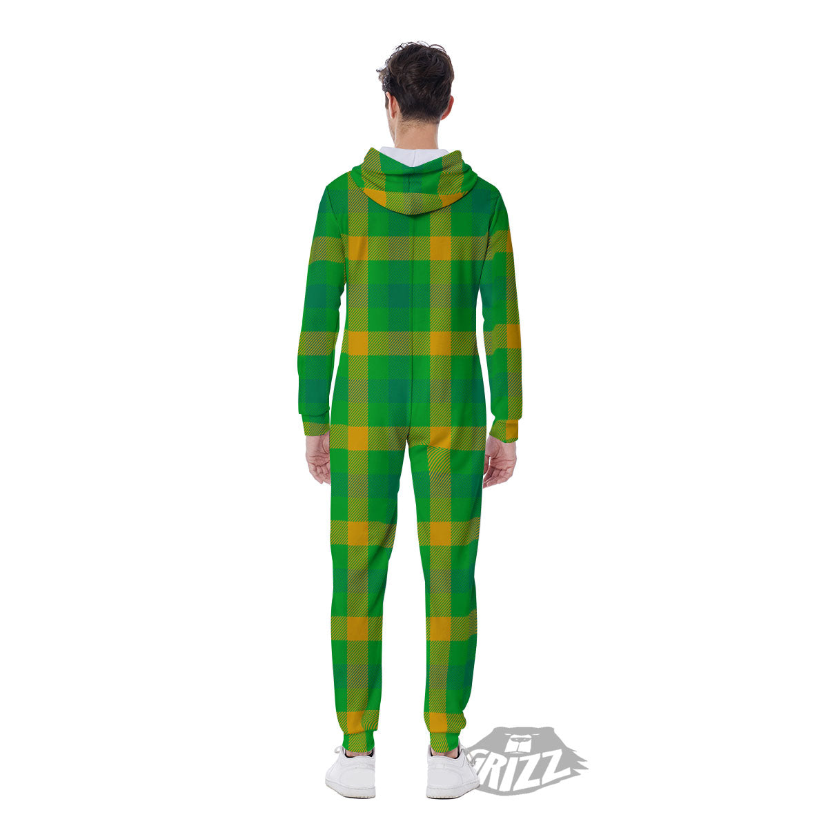 Check Irish Buffalo Print Pattern Men's Jumpsuit-grizzshop