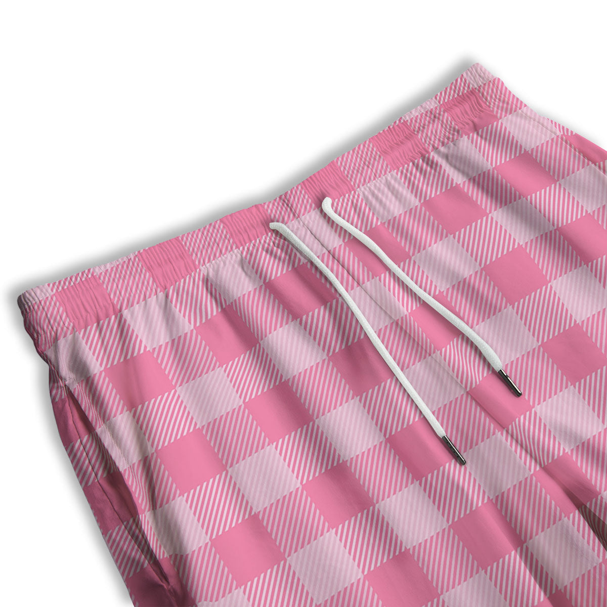 Check Pink Print Pattern Men's Athletic Shorts